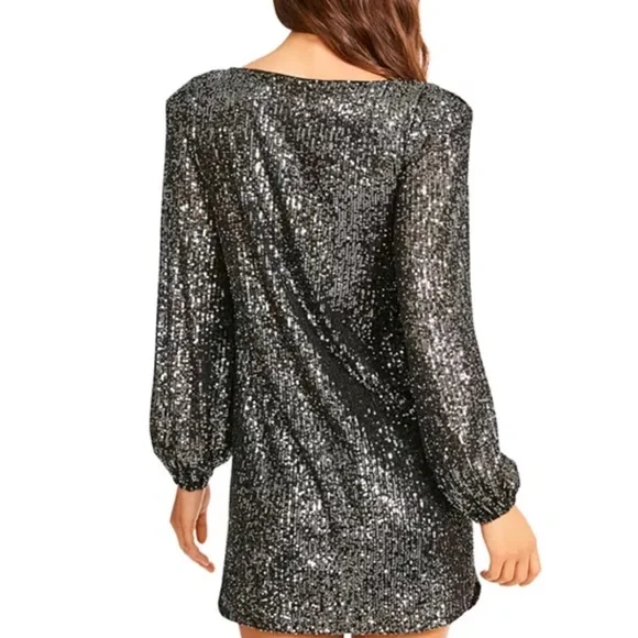 Gunmetal sequin dress.. excellent condition. Worn only once. - Picture 3 of 10